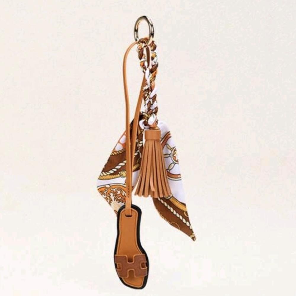 H Sandal Shoe & Twilly Bag Charm/ Keychain New